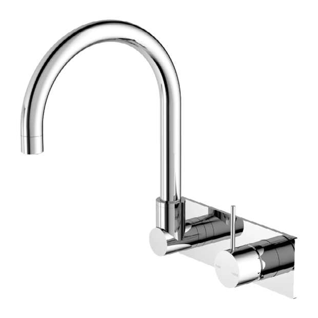 NERO - MECCA Wall Basin Mixer Swivel Spout Handle Up