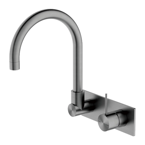 NERO - MECCA Wall Basin Mixer Swivel Spout Handle Up