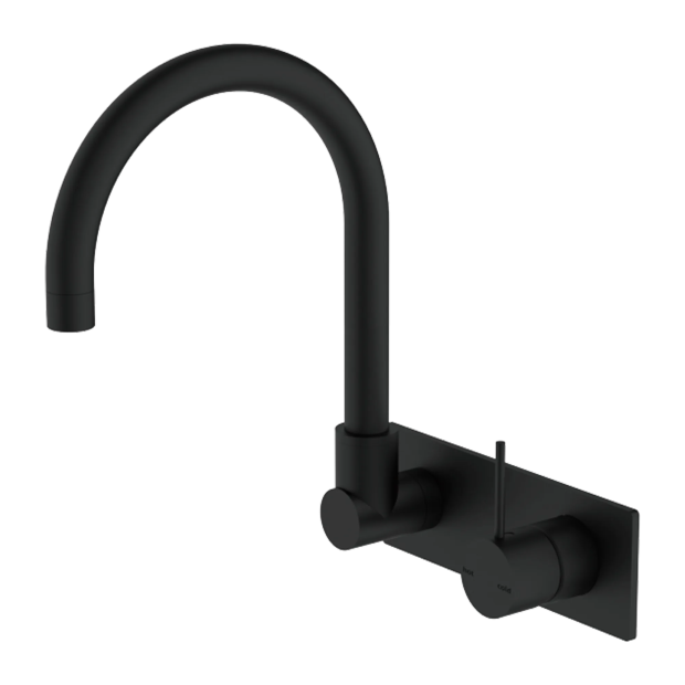 NERO - MECCA Wall Basin Mixer Swivel Spout Handle Up