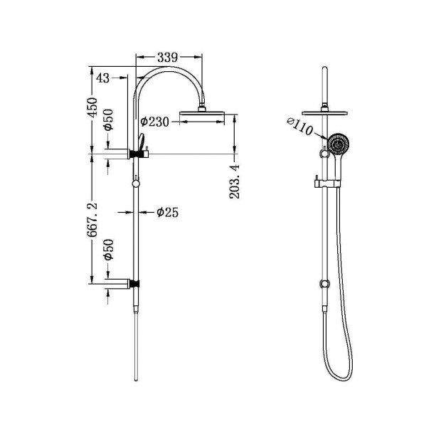 NERO - OPAL Twin Shower Set (with Air Shower Options)