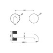 NERO - OPAL Progressive Wall Basin Set 160/185/230mm Spout