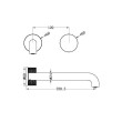 NERO - OPAL Progressive Wall Basin Set 160/185/230mm Spout