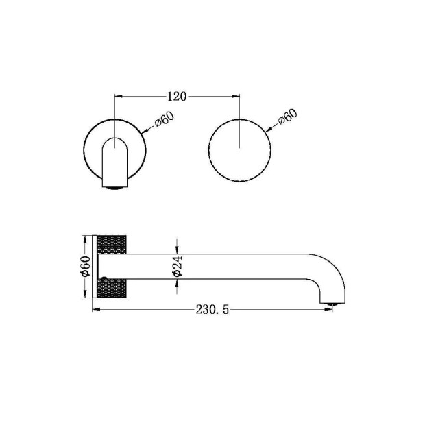 NERO - OPAL Progressive Wall Basin Set 160/185/230mm Spout