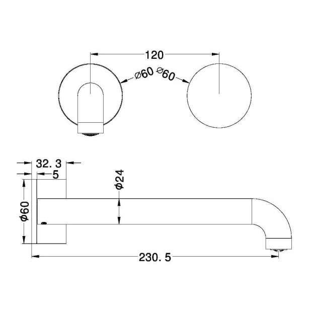 NERO - KARA Progressive Wall Basin/Bath Set 160/185/230mm Spout