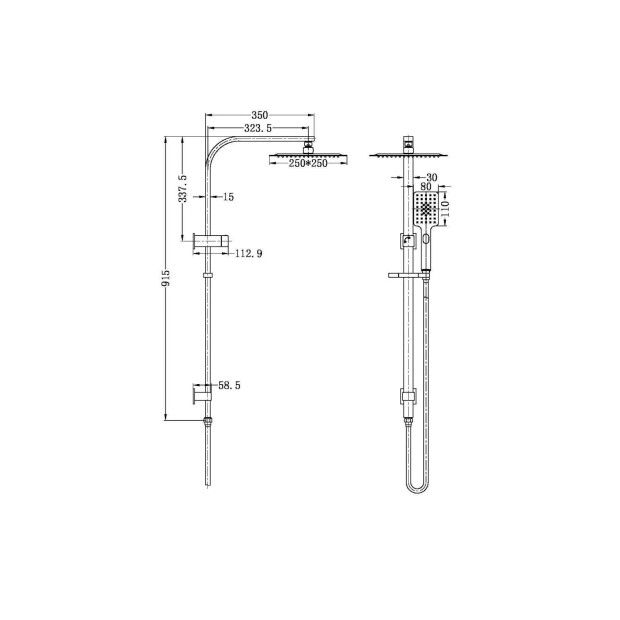 NERO - CELIA Shower Set Square Head