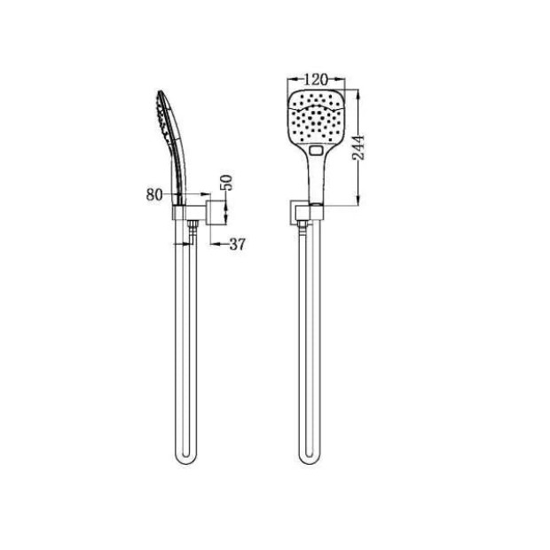 NERO - RAIN Shower Bracket 3 Function (Square)