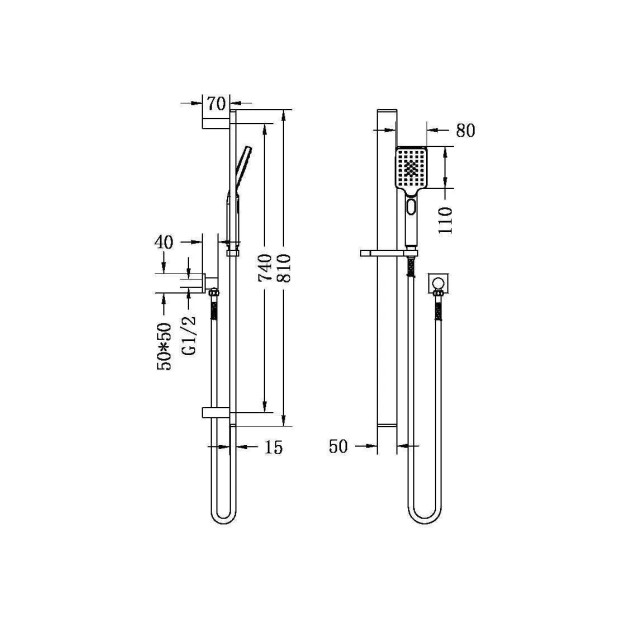 NERO - BIANCA/CELIA Shower Rail