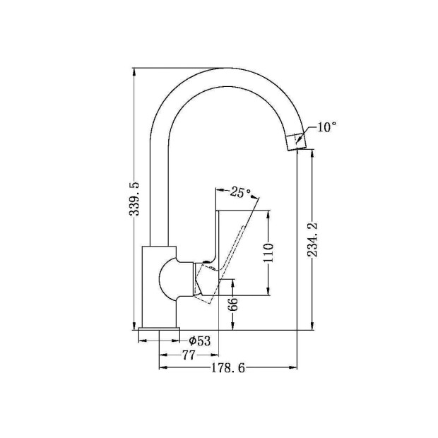 NERO - BIANCA Kitchen Mixer Round Spout