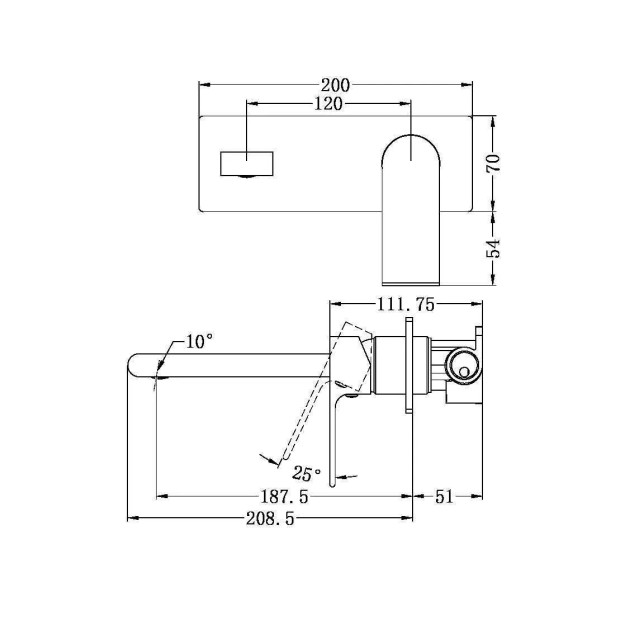 NERO - BIANCA Wall Basin Mixer
