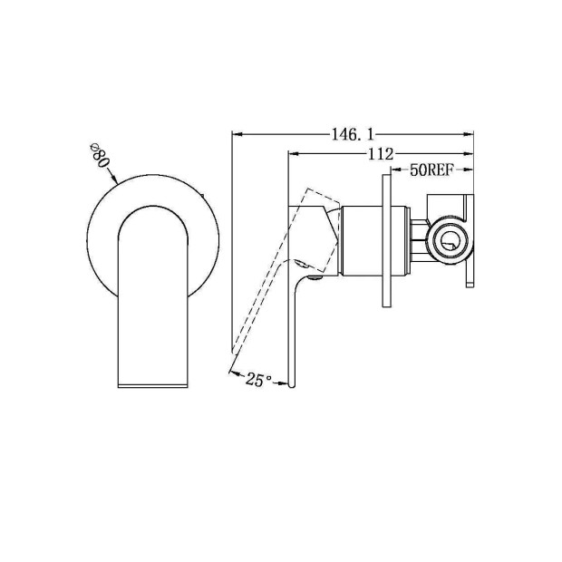 NERO - BIANCA Shower Mixer with Round Plate