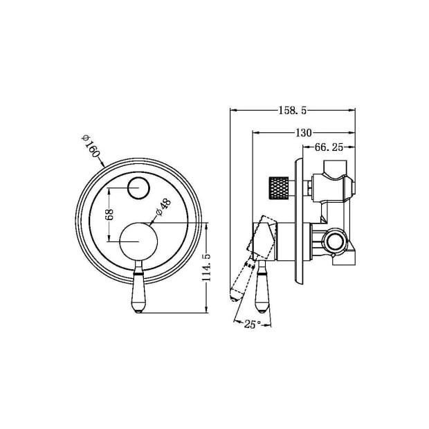 NERO - YORK Shower Mixer With Divertor And Lever Options