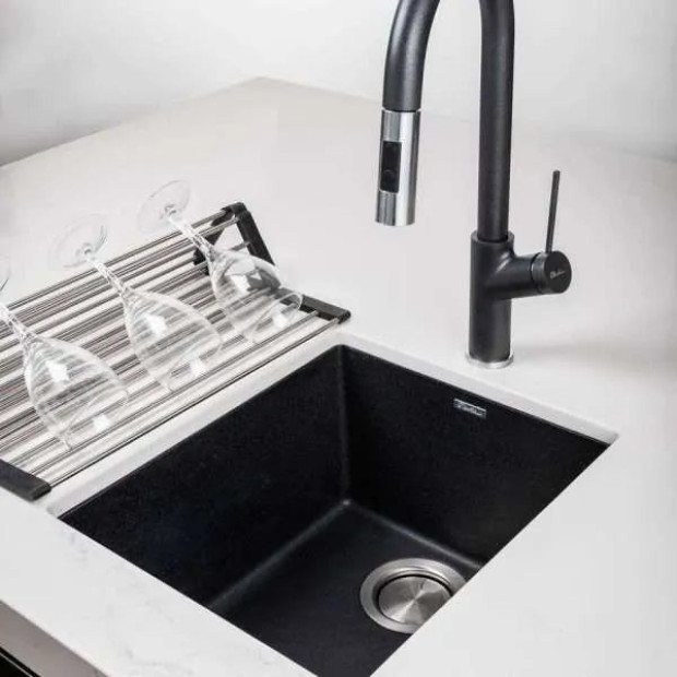 OLIVERI - SANTORINI Black Standard Bowl Undermount Sink