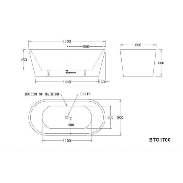 BEST BM - OSLO Freestanding Bathtub in Black