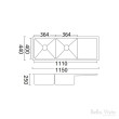 BELLA VISTA - PRADUS Luminare Double Bowl With Drainer Kitchen Sink - 1150x440x250