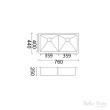 BELLA VISTA - Double Bowl Kitchen Sink - 760x440x250