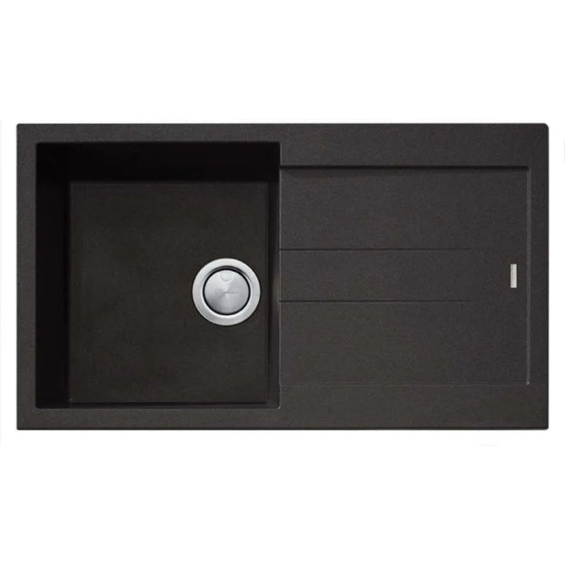 OLIVERI - SANTORINI Black Single Bowl Topmount Sink With Drainer