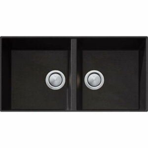 OLIVERI - SANTORINI Black Double Bowl Undermount Sink