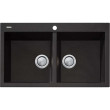 OLIVERI - SANTORINI Black Double Bowl Topmount Sink