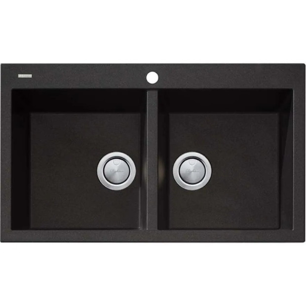 OLIVERI - SANTORINI Black Double Bowl Topmount Sink
