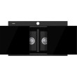 OLIVERI - SANTORINI Black Double Bowl Topmount Sink With Glass Top