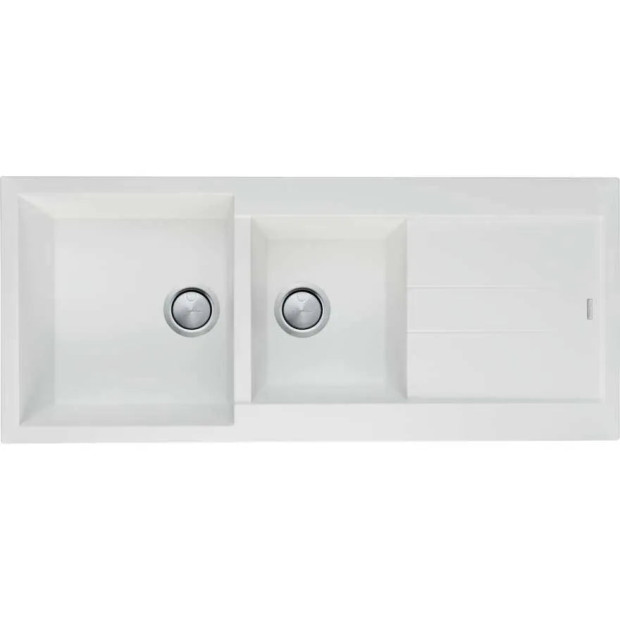 OLIVERI - SANTORINI White 1 & 3/4 Bowl Topmount Sink With Drainer