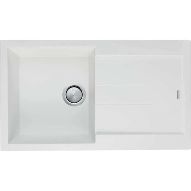 OLIVERI - SANTORINI White Single Bowl Topmount Sink With Drainer
