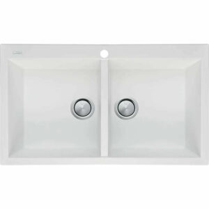 OLIVERI - SANTORINI White Double Bowl Topmount Sink
