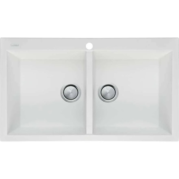 OLIVERI - SANTORINI White Double Bowl Topmount Sink
