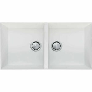 OLIVERI - SANTORINI White Double Bowl Undermount Sink