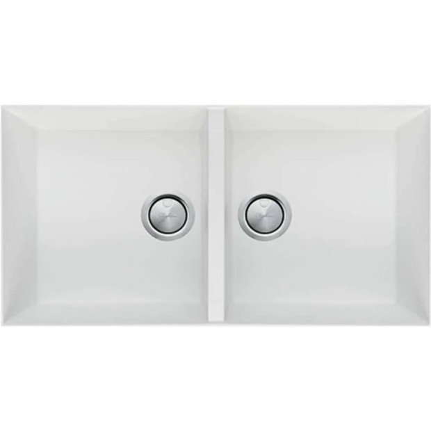 OLIVERI - SANTORINI White Double Bowl Undermount Sink