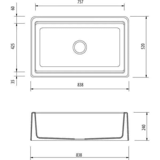 OLIVERI - SANTORINI White Farmhouse Undermount Sink