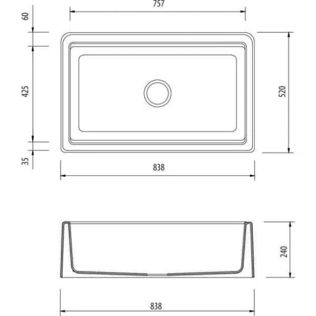 OLIVERI - SANTORINI Black Farmhouse Undermount Sink