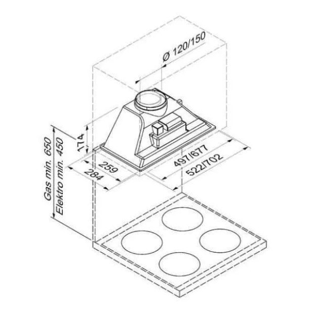 BLAUPUNKT - 70cm Undermount Rangehood (Black)