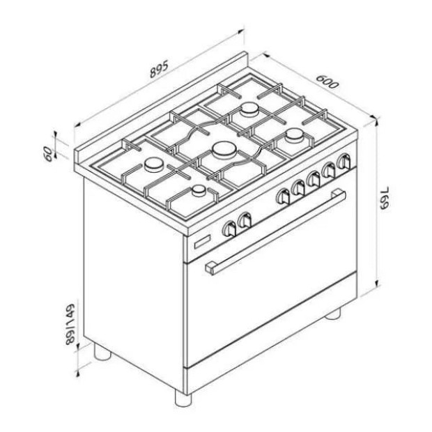 BLAUPUNKT - 90cm Freestanding Oven (Stainless Steel)