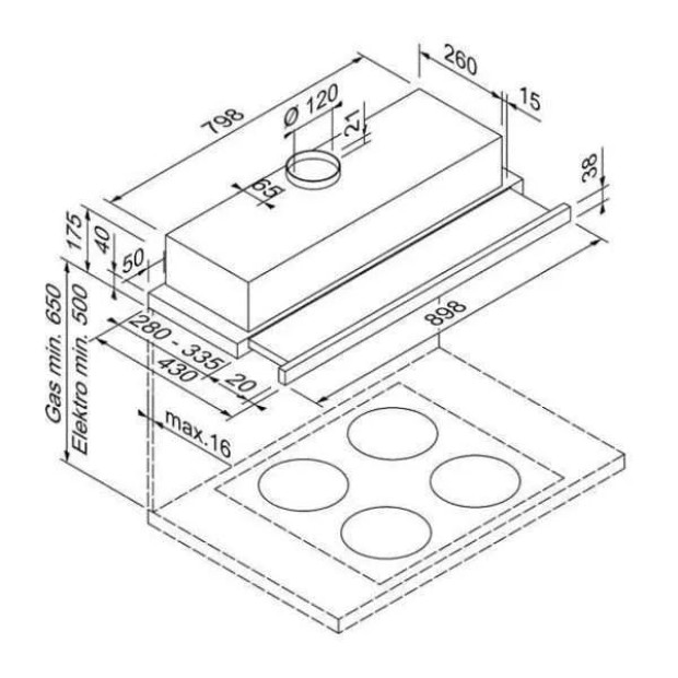 BLAUPUNKT - 90cm Slideout Undermount Range Hood (Stainless Steel)