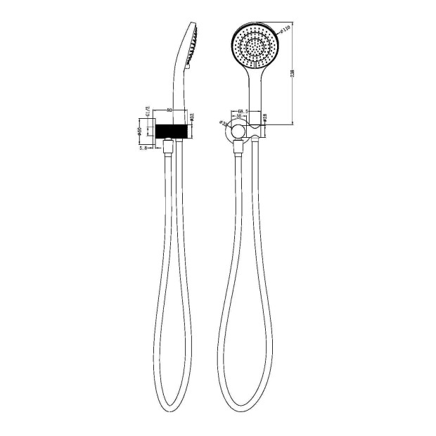 NERO - OPAL Shower Bracket With Air Shower