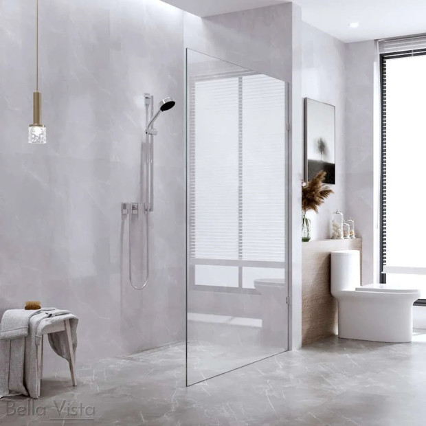 BELLA VISTA - Fully Frameless - Walk in Shower Screen Fixed Panel 2000mm High