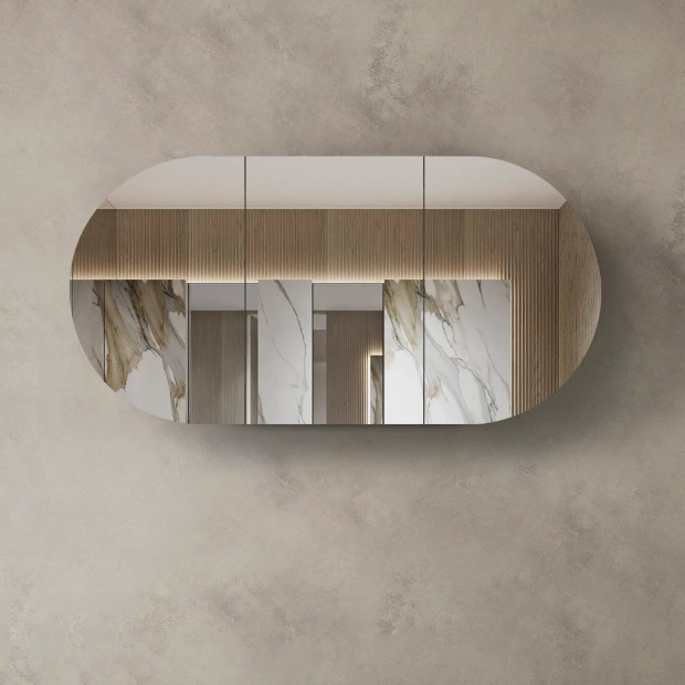 OTTI - BONDI Natural Oak Shaving Cabinet 1800x900x150
