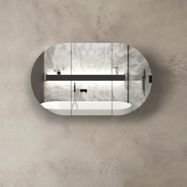 OTTI - BONDI Black Oak Shaving Cabinet 1200x750x150