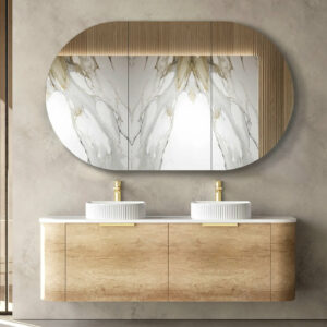 OTTI - BONDI Natural Oak Curved Vanity 1500x460x450