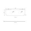 OTTI - BONDI Satin White Fluted Curved Vanity 1500x460x450