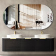OTTI - BONDI Black Oak Curved Vanity 1800x460x450