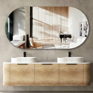 OTTI - BONDI Natural Oak Curved Vanity 1800x460x450