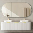OTTI - BONDI Satin White Fluted Curved Vanity 1800x460x450
