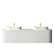 OTTI - BONDI Satin White Fluted Curved Vanity 1800x460x450