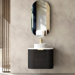 OTTI - BONDI Black Oak Curved Vanity 600x460x470