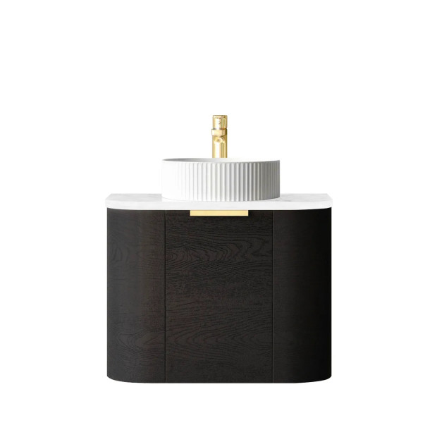 OTTI - BONDI Black Oak Curved Vanity 600x460x470