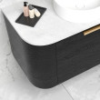 OTTI - BONDI Black Oak Curved Vanity 600x460x470