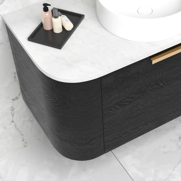 OTTI - BONDI Black Oak Curved Vanity 600x460x470