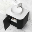OTTI - BONDI Black Oak Curved Vanity 600x460x470